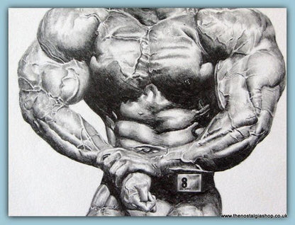 Kevin Levrone, Top IFBB Bodybuilder. Original Pencil Drawing.