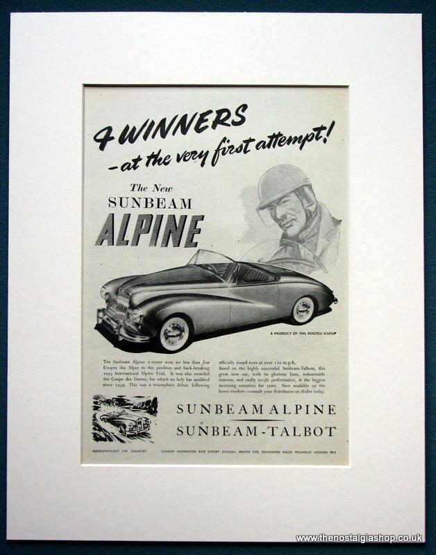 Sunbeam Talbot & Alpine Set Of 2 1954 Original Adverts (ref AD1090)
