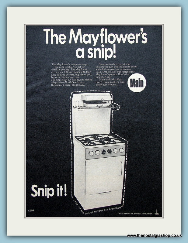 Main Mayflower's Cooker Original Advert 1968 (ref AD3701)