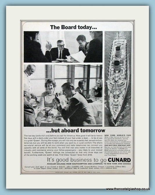 Cunard Cruise Ship Original Advert 1964 (ref AD2319)