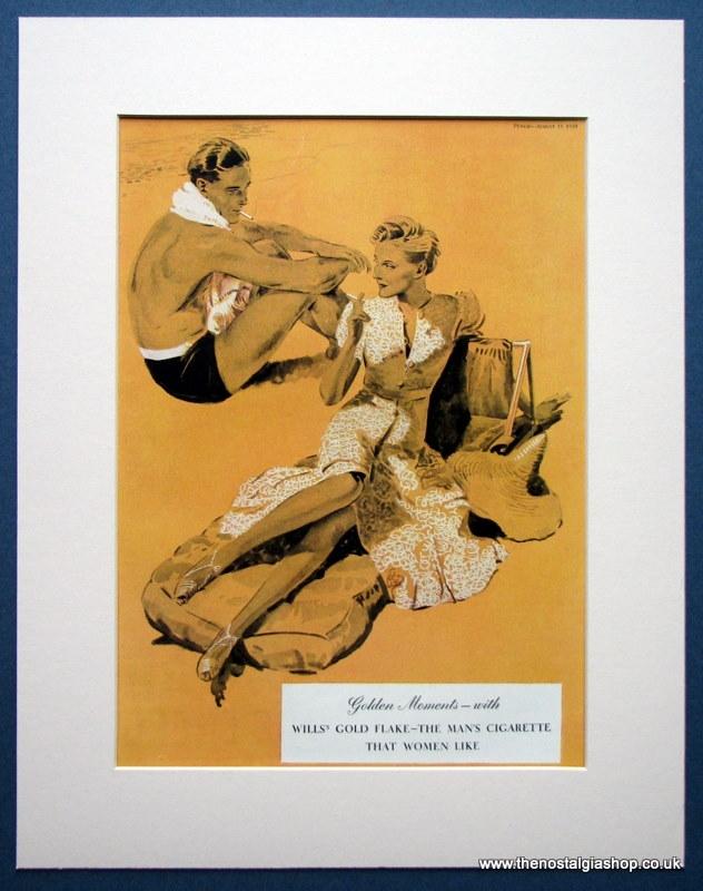 Wills Golden Flake. Set of 2 Original adverts 1939  (ref AD303)