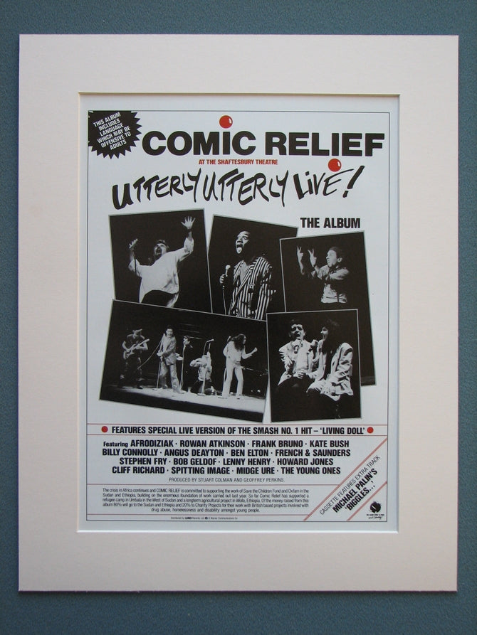 Comic Relief Utterly Utterly Live 1986 Original advert (ref AD738)
