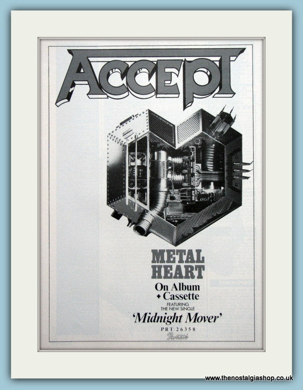Accept,  Metal Heart 1985 Original Advert (ref AD3170)