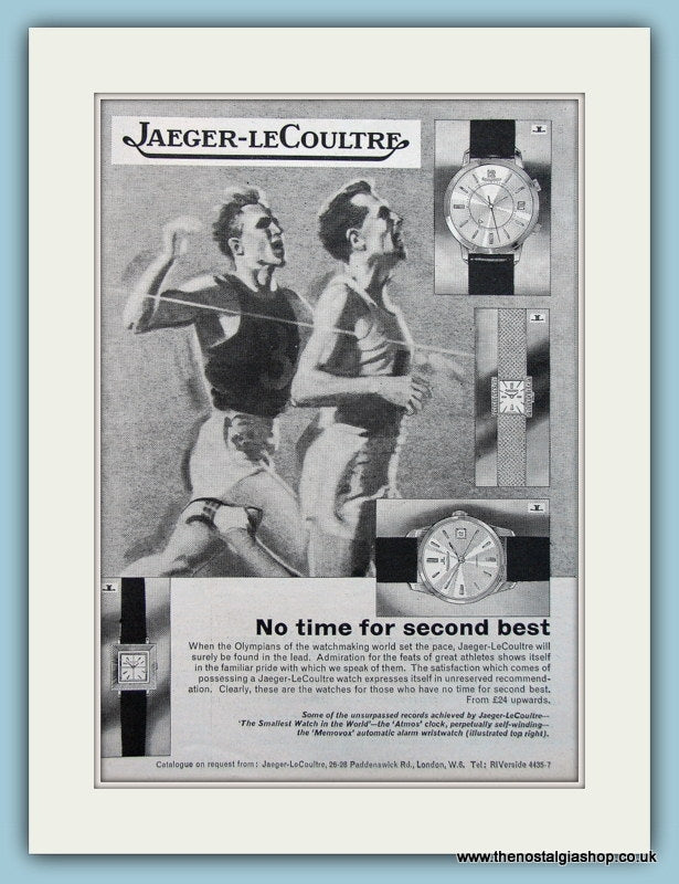 Jaeger-Le Coultre Watches. Original Advert 1964 (ref AD6102)