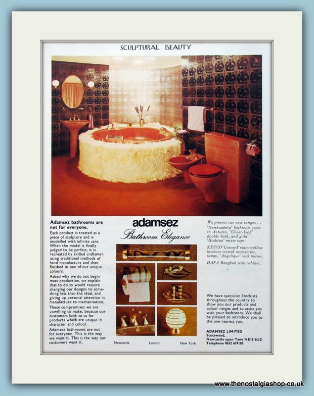 Adamsez Bathrooms Original Advert 1975 (ref AD4491)