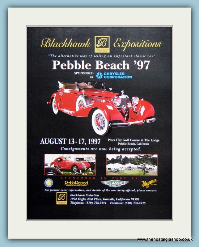 Pebble Beach 1997 Car Sales. Original Advert (ref AD2021)