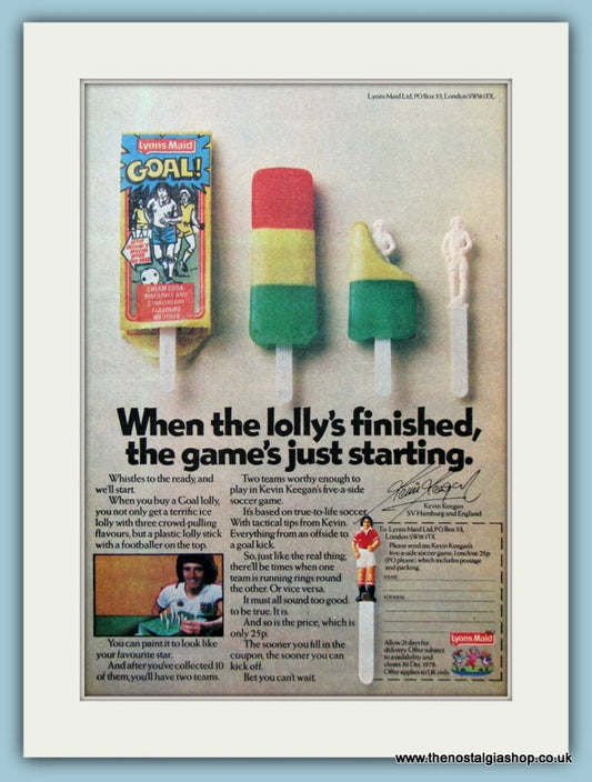 Lyons Maid Goal Ice Lolly Original Advert 1978 (ref AD2667)
