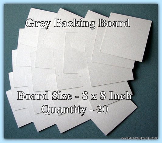 Backing Board. Grey, Size 8 x 8 Inch. Quantity 20 Sheets.