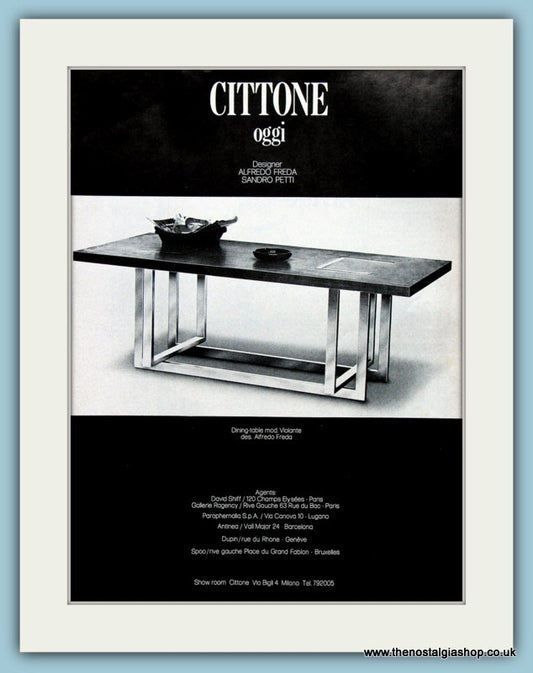 Cittone, Oggi. Dining Table. Original Advert 1975 (ref AD2473)