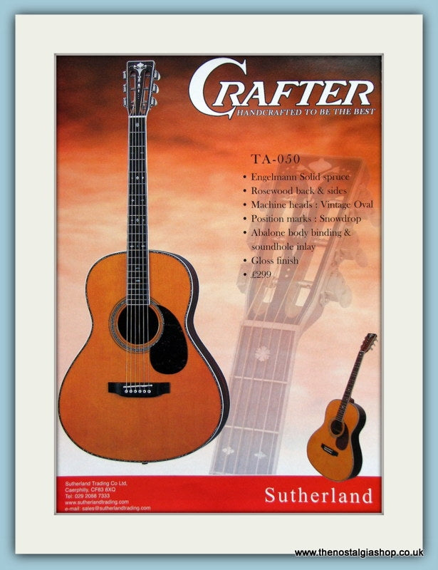 Crafter TA-050 Guitar Original Advert 2003 (ref AD2741)