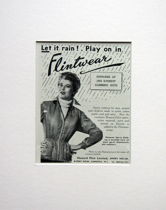 Flintwear Sports Clothing. Original advert 1953 (ref AD1551)