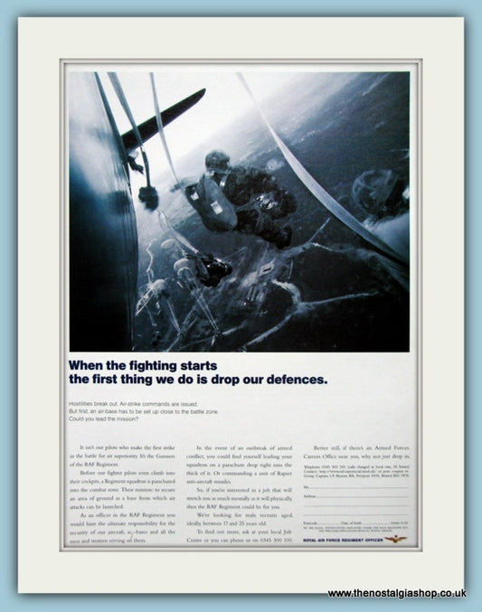 Royal Air Force Regiment Officer Original Advert 1997 (ref AD6310)