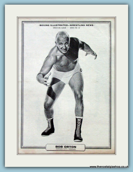 Bob Orton. Vintage Wrestling Print 1961 (ref AD5026)