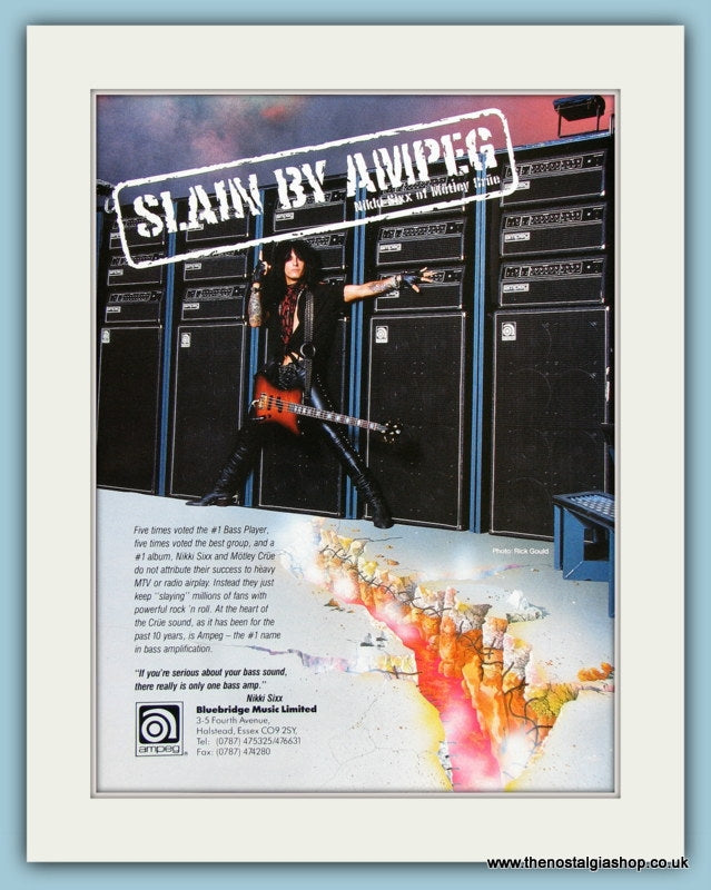 Ampeg Bass Amps with Nikki Sixx. Original Advert 1991 (ref AD2213)