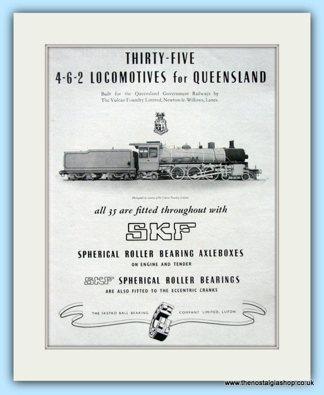 SKF Roller Bearing Axleboxes Original Advert 1951 (ref AD6505)