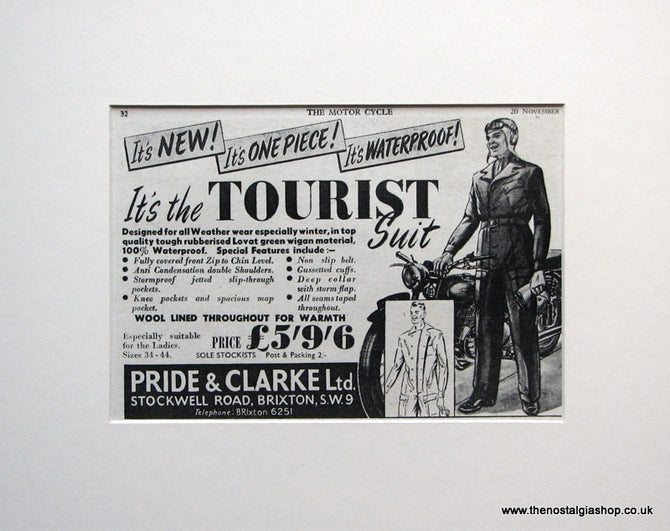 Tourist Suit 1952 Original Advert (ref AD 1583)