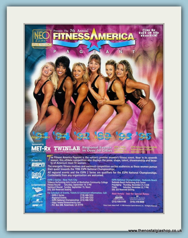 Fitness America Pageant Original Advert 1996 (ref AD3938)