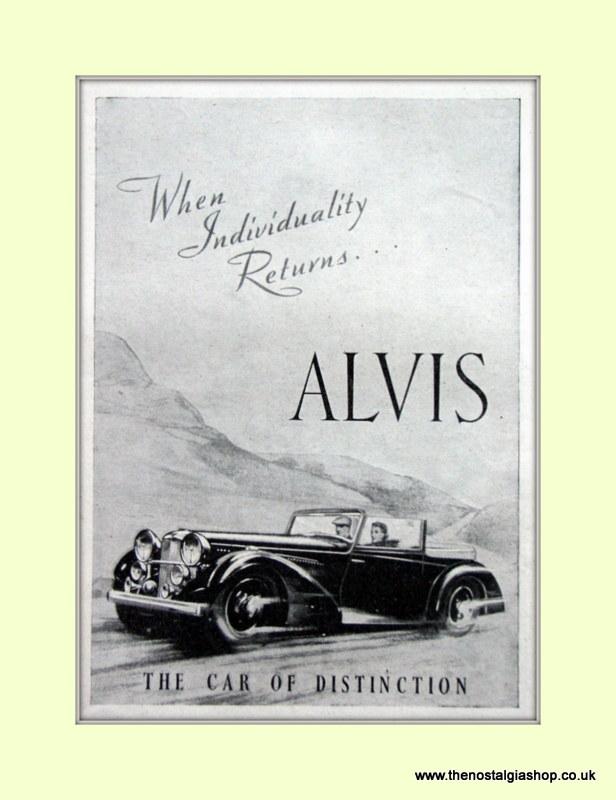 Alvis Set Of 2 Original Adverts 1944 (ref AD6625)