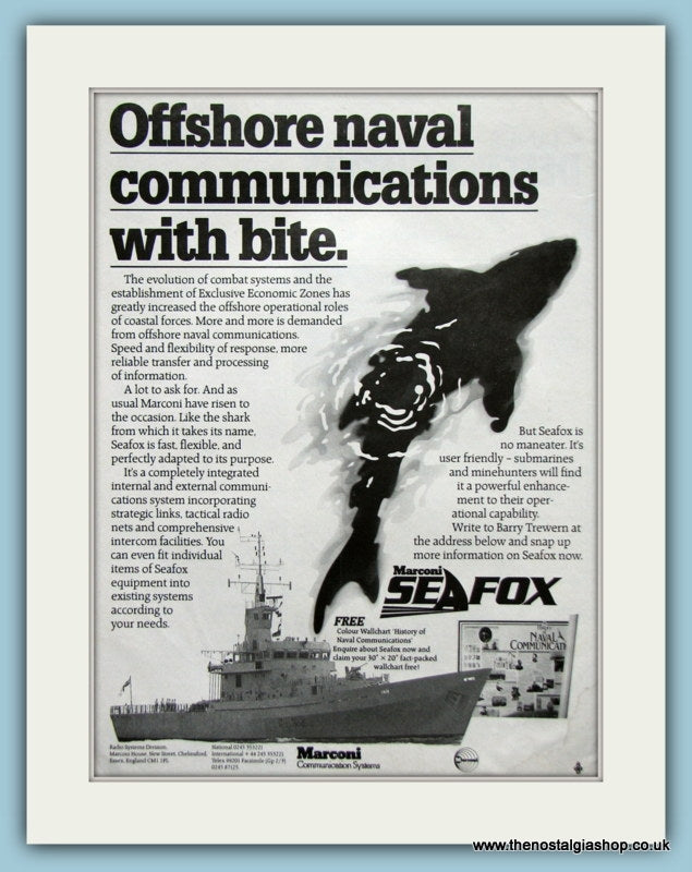 Marconi Sea Fox. Original Advert 1985 (ref AD6078)