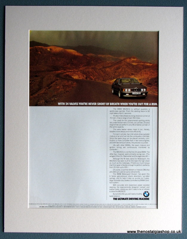 BMW M635CSi 1986 Original Advert (ref AD1644)