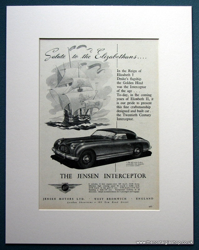 Jensen Interceptor 1954 Set Of 2 Original Adverts (ref AD1104)