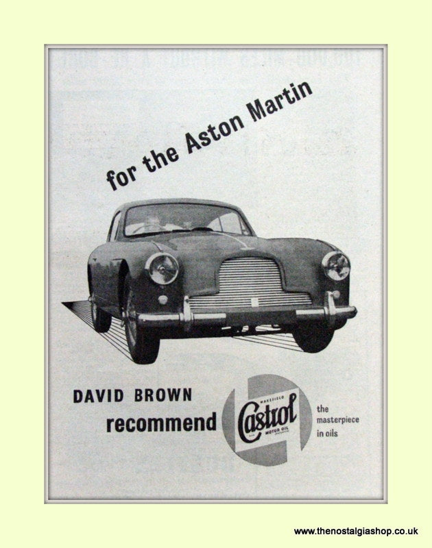 Aston Martin Castrol Motor Oil Original Advert 1954 (ref AD6695)