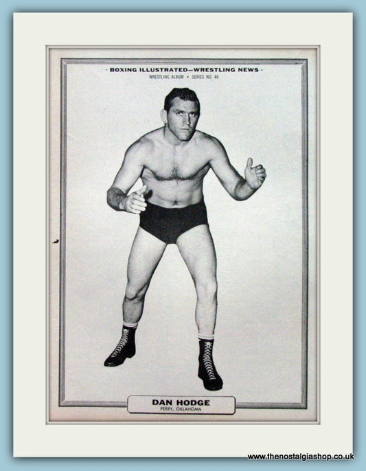Dan Hodge. Vintage Wrestling Print 1963 (ref AD5027)