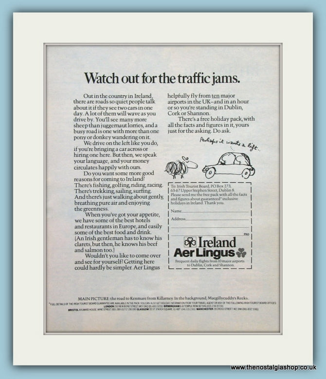 Aer Lingus Airlines Original Advert 1975 (ref AD2121)