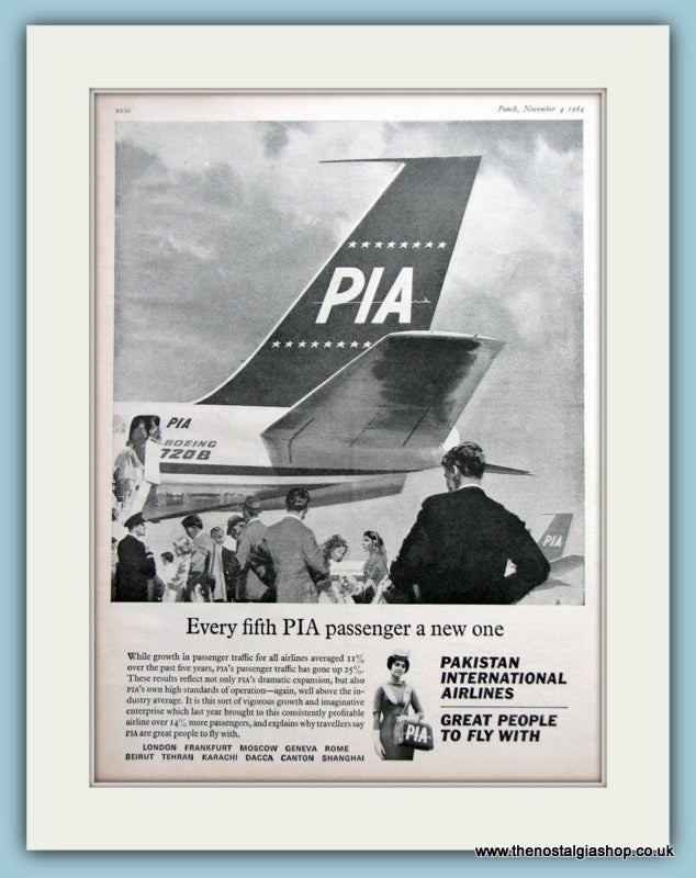 Pakistan International Airlines Original Advert 1964 (ref AD2188)