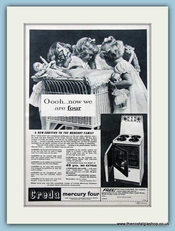 Creda Mercury Four Cooker Original Advert 1959 (ref AD2563)