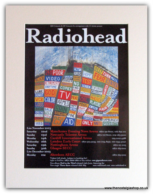 Radiohead Tour Advert 2003 (ref AD1759)