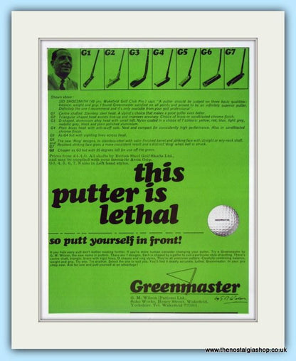 Greenmaster Putters. Original Advert 1968. (ref AD4989)