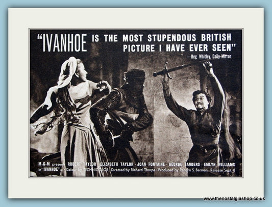 Ivanhoe starring Elizabeth Taylor. 1952 Original Advert (ref AD3198)