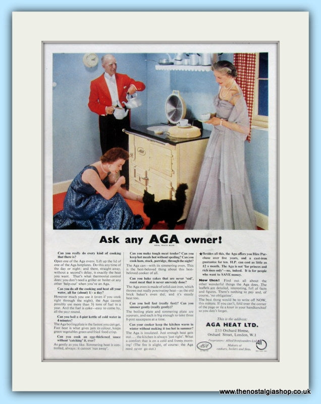 AGA Cooker. Original Advert 1954 (ref AD4756)