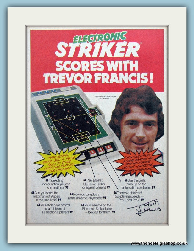 Trevor Frances Electronic Striker Original Advert 1980 (ref AD6430)