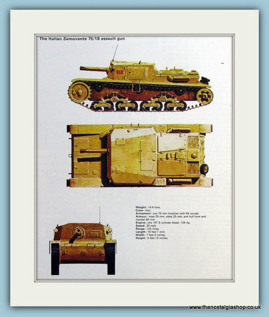 Italian Semovente 75/18 Assault Gun Print (ref PR463)