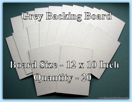 Backing Board. Grey, Size 12 x 10 Inch. Quantity 20 Sheets.