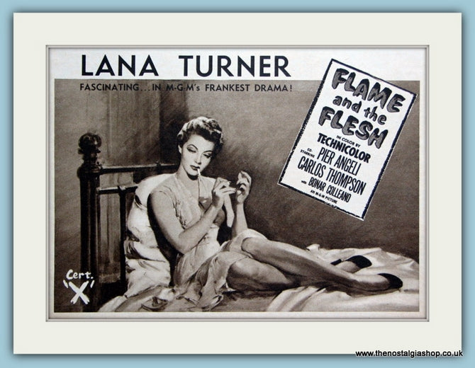 Flame And The Flesh 1954 Original Film Advert (ref AD3333)