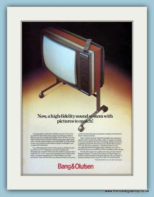 Bang & Olufsen TV Set Original Advert 1982 (ref AD3024)