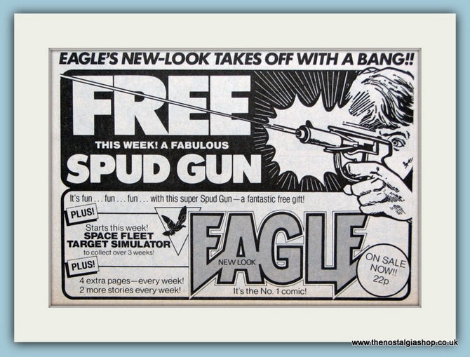 Eagle Comic With Free Spud Gun Original Advert 1983 (ref AD6413)