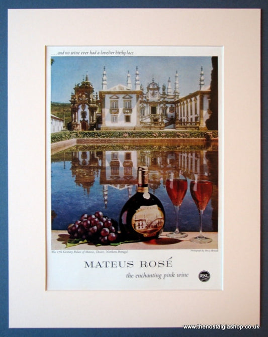 Mateus Rose Pink Wine. Original advert 1967 (ref AD1166)