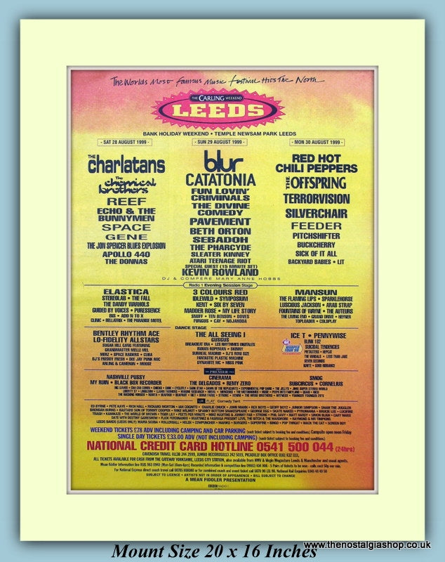 Carling Leeds Festival 1999 August Original Advert (ref AD9025)