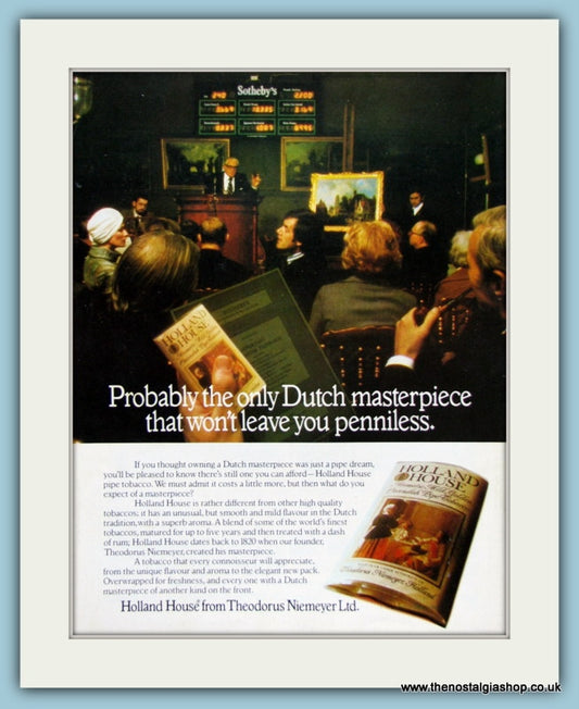 Holland House Pipe Tobacco Original Advert 1970's (ref AD6017)