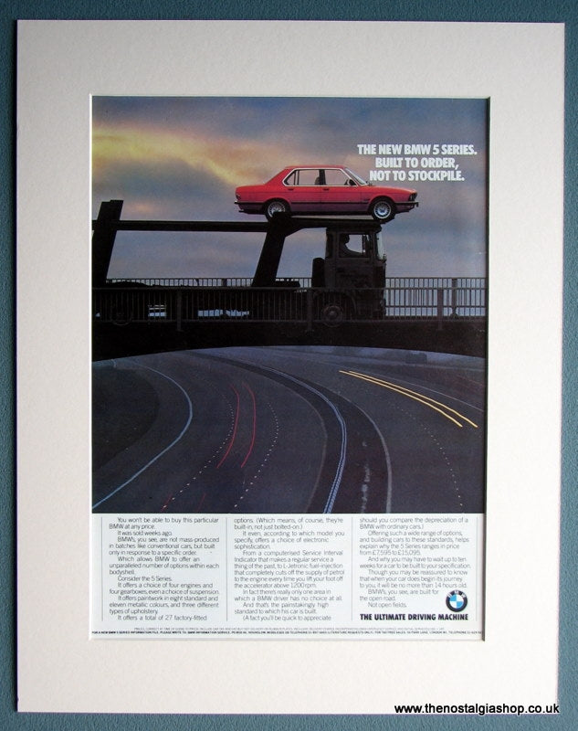BMW 5 Series 1982 Original Advert (ref AD 1642)