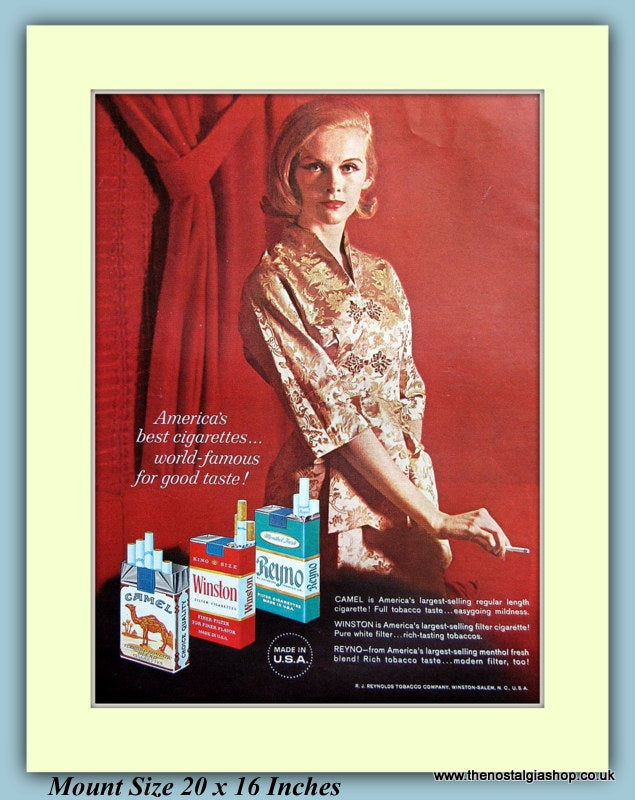 Camel, Winston, Reyno Cigarettes Original Advert 1963 (ref AD9431)