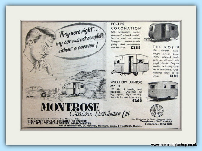 Montrose Caravan Distributors Original Advert 1953 (ref AD5097)
