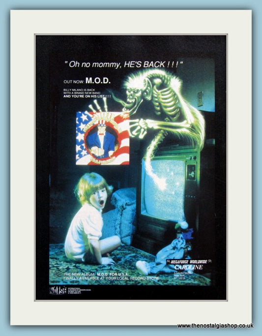 M.O.D Billy Milano 1980's Original Advert (ref AD2922)