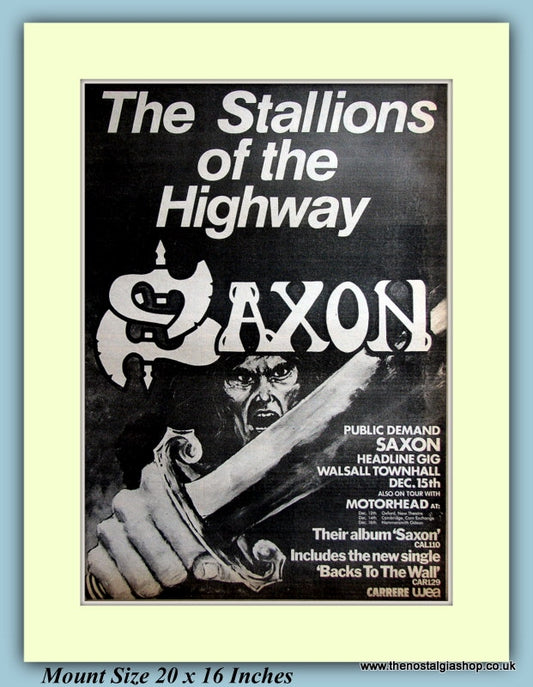 Saxon The Stallions Of The Highway Original Advert 1979 (ref AD9396)