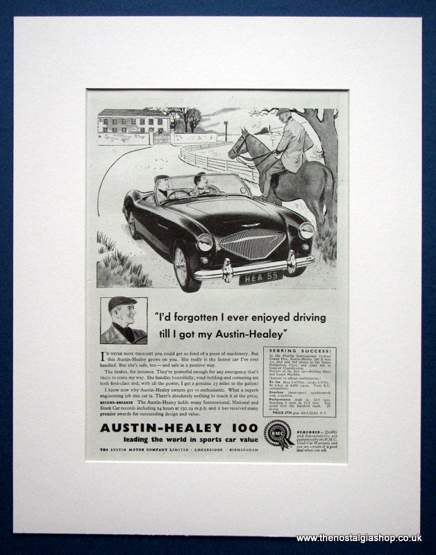 Austin Healey 100. Set of 2 Original adverts1955 (ref AD1390)