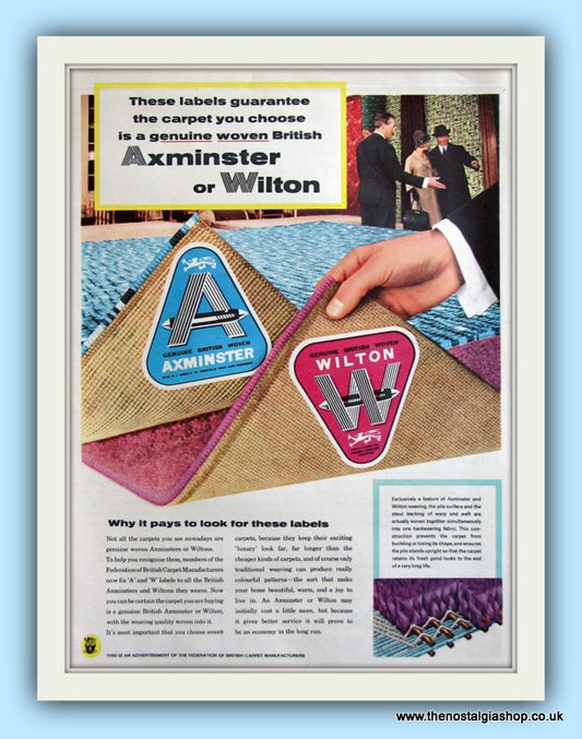 Axminster & Wilton Carpet Original Advert 1961 (ref AD8071)